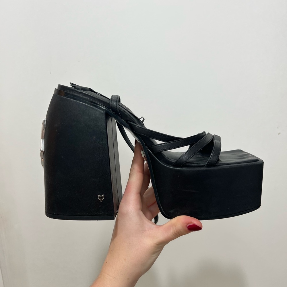 Naked Wolfe Jada Knockout Black & Silver Heels